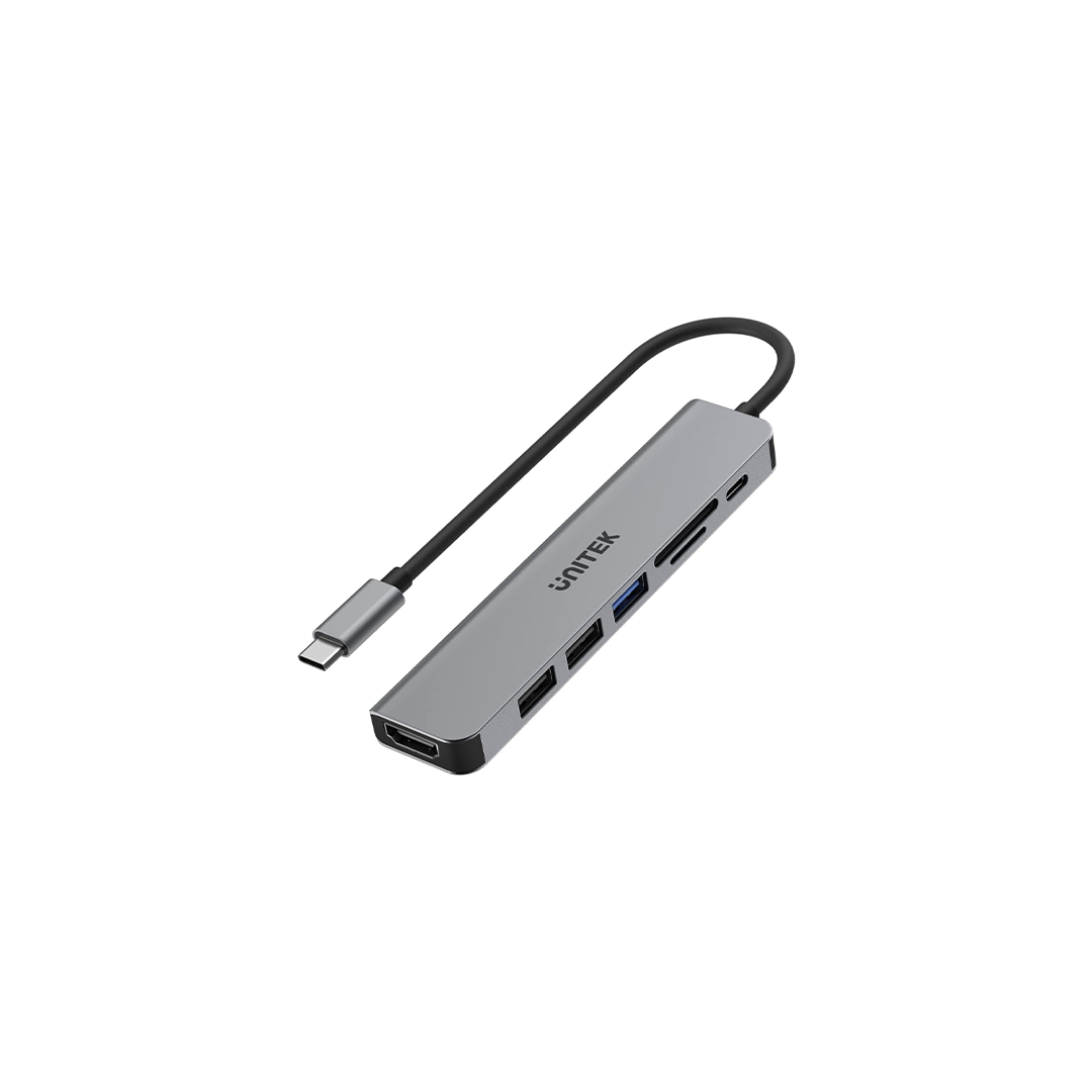 موزع Unitek H1118A uHUB S7+ USB-C 7 في 1 بسرعة 5 جيجابت في الثانية مع HDMI بدقة 4K وتوصيل طاقة 100 وات موزع Unitek H1118A uHUB S7+ USB-C 7 في 1 بسرعة 5 جيجابت في الثانية مع HDMI بدقة 4K وتوصيل طاقة 100 وات